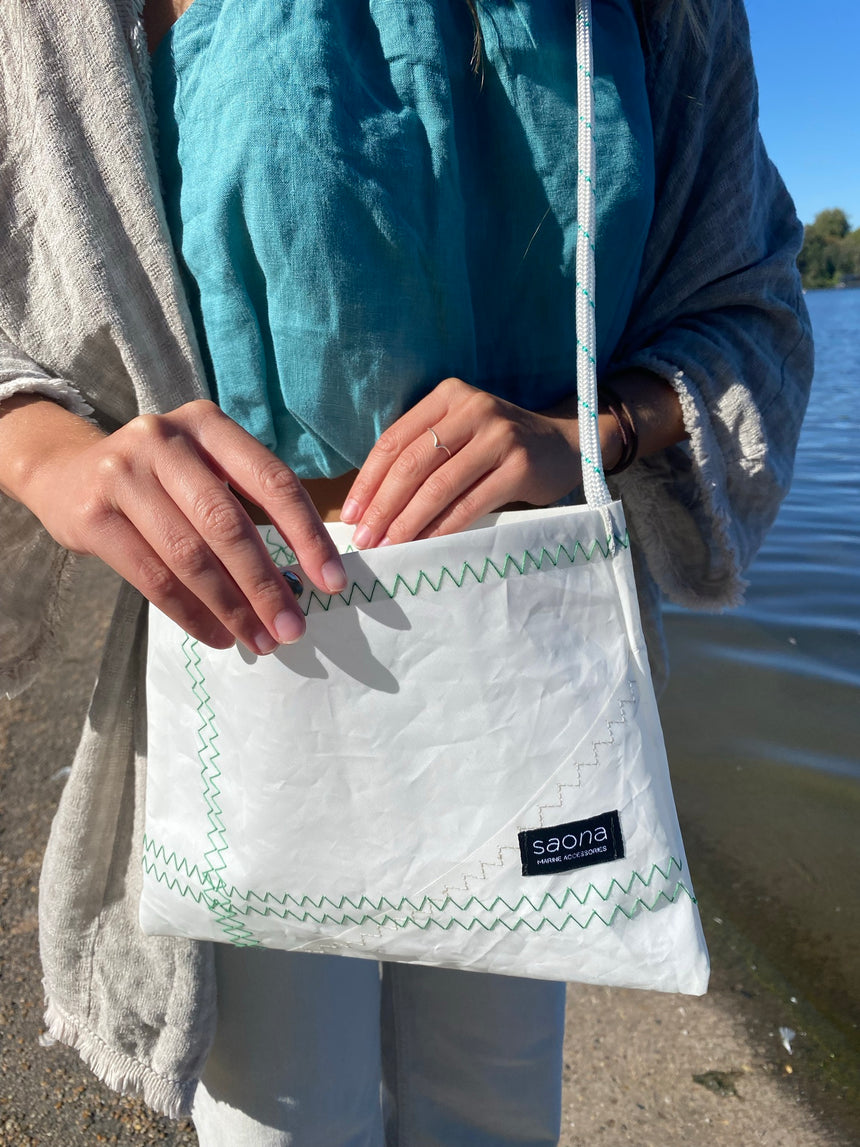 Recycled sail shoulder purse